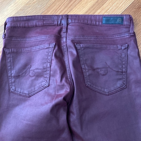 Ag Adriano Goldschmied Women’s Burgundy Skinny Jeans Size 26R - Picture 7 of 8